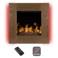 Northwest Electric LED Fireplace Wall Mounted with 13 Backlight, 10 Flame Colors, Timer and Remote Control NO Heat, 24 Rustic Wood