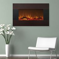 Northwest 36 Mahogany Fireplace with Wall Mount & Floor Stand