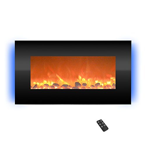  Northwest Electric Fireplace-Wall Mounted with 13 Backlight Colors Adjustable Heat and Remote Control-31 inch (Black), 31