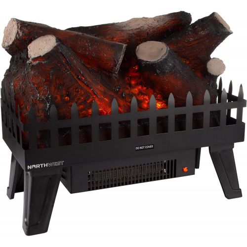  LED Electric Log Insert for Fireplaces-Heater with Realistic Energy Efficient LED Glowing Flame Ember Bed-Home and Hearth Accessories by Northwest