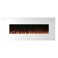 Electric Fireplace Wall Mounted, Color Changing LED Flame and Remote, 50 Inch By Northwest (White)