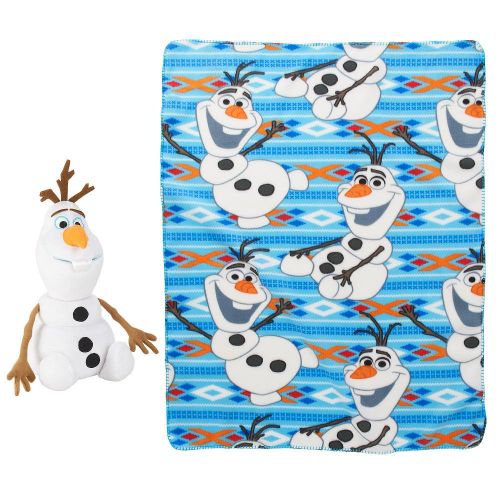  Northwest Enterprises Disney Frozen 13 inch Plush Olaf and Throw Blanket Set