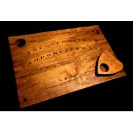 NorthwestCuriosities Handmade Distressed Wooden Antique-Style Ouija Spirit Talking Board with Planchette