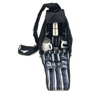 Norwood Picnic Camping Backpack Bag with Thermos Coffee Mugs Utensil (Blue)