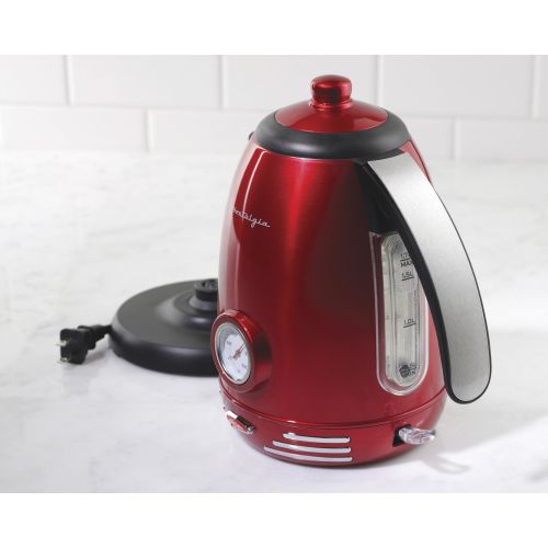  Nostalgia RWK150 Retro Series 1.7-Liter Stainless Steel Electric Water Kettle with Strix Thermostat