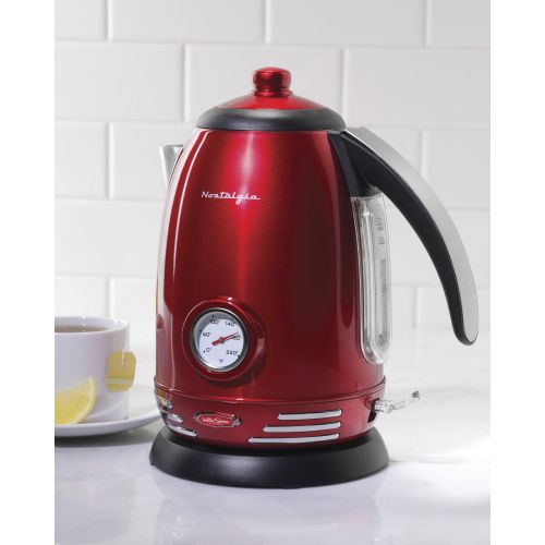  Nostalgia RWK150 Retro Series 1.7-Liter Stainless Steel Electric Water Kettle with Strix Thermostat