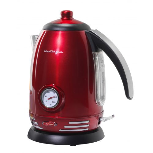  Nostalgia RWK150 Retro Series 1.7-Liter Stainless Steel Electric Water Kettle with Strix Thermostat