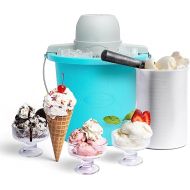 Nostalgia Electric Ice Cream Maker - Old Fashioned Soft Serve Ice Cream Machine Makes Frozen Yogurt or Gelato in Minutes - Fun Kitchen Appliance - Aqua - 4 Quart