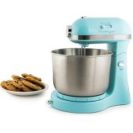 Nostalgia Classic Retro Professional 3.5 Qt Stand Mixer with Tilt Head and Stainless Steel Bowl, Six-Speed, Includes Dough Hooks and Beaters, Aqua