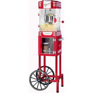 Nostalgia PC530CTRR Classic Popcorn Machine with Interior Light 2.5 Oz. Kettle Makes 10 Cups, Measuring Spoons and Scoop, Retro Red and White