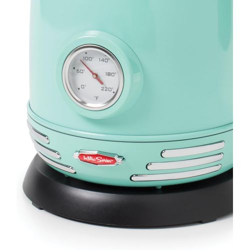  [아마존베스트]Nostalgia RWK150AQ Retro Stainless Steel Electric Water Kettle, Holds 1.7 Liters, Boil-Dry Protection, 360° Rotating Base, Water Level Indicator Window, Perfect For Tea, Hot Chocol