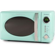 [아마존베스트]Nostalgia RMO7AQ Retro 0.7 cu ft 700-Watt Countertop Microwave Oven, 12 Pre Programmed Cooking Settings, Digital Clock, Easy Clean Interior, Aqua