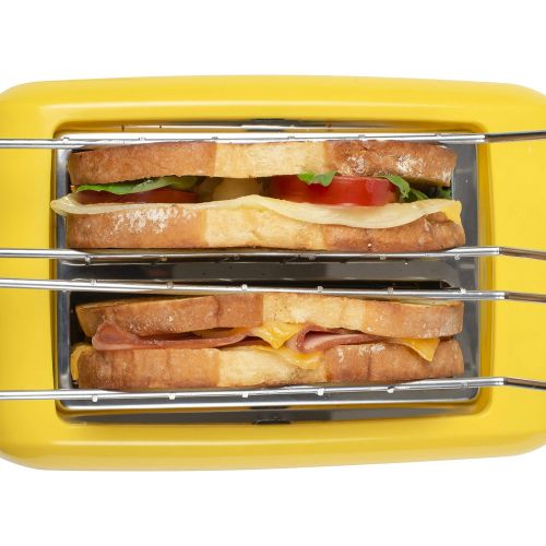  [아마존베스트]Nostalgia GCT2 Deluxe Grilled Cheese Sandwich Toaster with Extra Wide Slots, Yellow