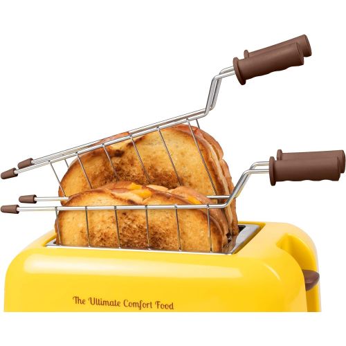  [아마존베스트]Nostalgia GCT2 Deluxe Grilled Cheese Sandwich Toaster with Extra Wide Slots, Yellow