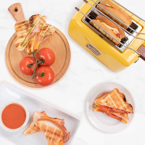  [아마존베스트]Nostalgia GCT2 Deluxe Grilled Cheese Sandwich Toaster with Extra Wide Slots, Yellow