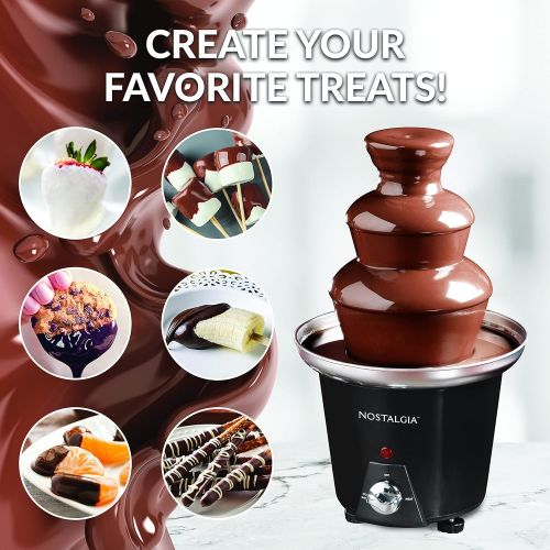  [아마존베스트]Nostalgia 24-Ounce Chocolate Fondue Fountain, 1.5-Pound Capacity, Easy To Assemble 3 Tiers, Perfect For Nacho Cheese, BBQ Sauce, Ranch, Liqueuers, Black