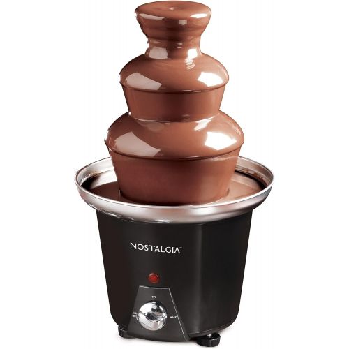  [아마존베스트]Nostalgia 24-Ounce Chocolate Fondue Fountain, 1.5-Pound Capacity, Easy To Assemble 3 Tiers, Perfect For Nacho Cheese, BBQ Sauce, Ranch, Liqueuers, Black