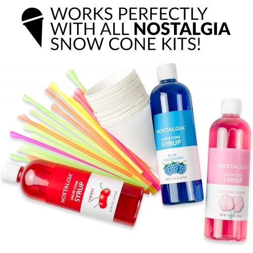  [아마존베스트]Nostalgia SC7BL Countertop Snow Cone Party Station Makes 30 Icy Treats, Includes 2 Reusable Pump Syrup Bottles, 2 Plastic Cups, Ice -Scoop, Blue