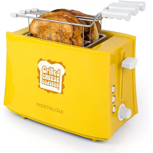  Nostalgia TCS2 Grilled Cheese Toaster with Easy-Clean Toaster Baskets and Adjustable Toasting Dial