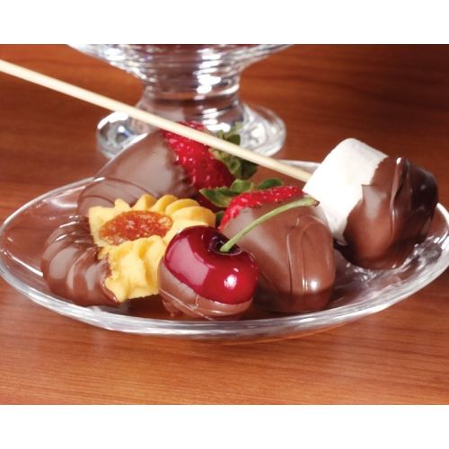  Nostalgia 8-Ounce Chocolate Fondue Fountain, Half-Pound Capacity, Easy to Assemble 3 Tiers, Perfect for Nacho Cheese, BBQ Sauce, Ranch, Liqueurs, 0.5 Pound, Brown