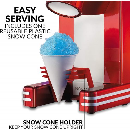  Nostalgia RSM702 Retro Single Snow Cone Maker, Red