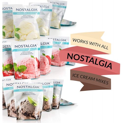  [아마존베스트]Nostalgia Electric Ice Cream Maker With Easy-Carry Handle Makes 4-Quarts In Minutes, Frozen Yogurt, Gelato  Blue