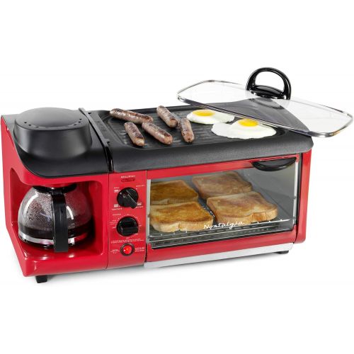  [아마존베스트]Nostalgia BST3RR 3-in-1 Family Size Multi-Function, Retro Red