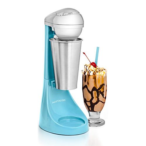  [아마존베스트]Nostalgia Electric MLKS100BL Two-Speed Milkshake Maker, 16-Ounce, Blue