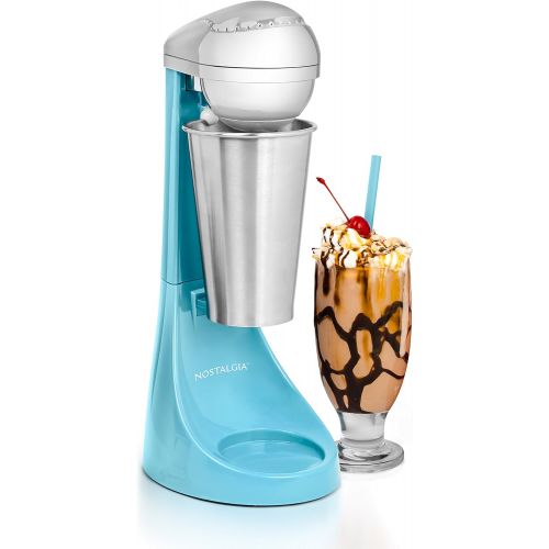  [아마존베스트]Nostalgia Electric MLKS100BL Two-Speed Milkshake Maker, 16-Ounce, Blue