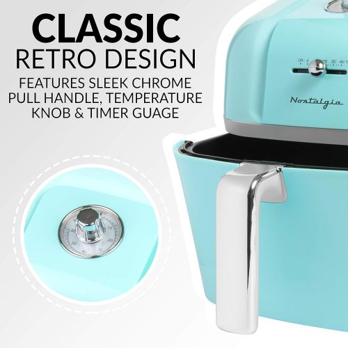  [아마존베스트]Nostalgia CLAF7AQ Classic Retro 7-Quart Oil-Free Healthy Cooking Air Fryer, Adjustable Temperature, 60-Minute Timer, Perfect For Chicken Tenders, Wings, Fries, Onion Rings, Fruits,