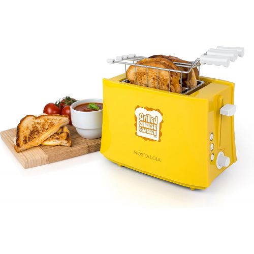  [아마존베스트]Nostalgia TCS2 Grilled Cheese Toaster with Easy-Clean Toaster Baskets and Adjustable Toasting Dial