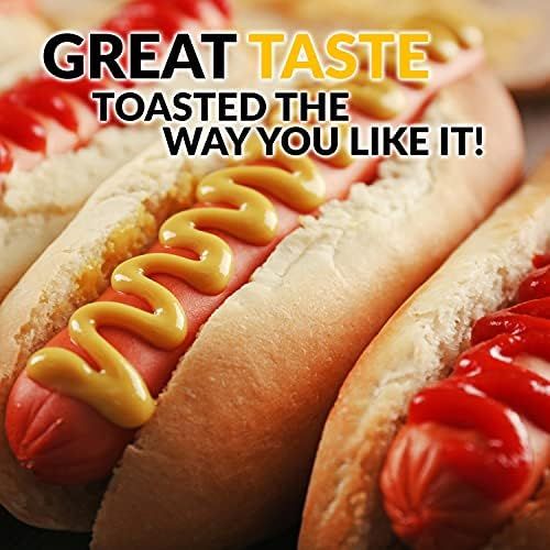  [아마존베스트]Nostalgia RHDT800RETRORED Pop-Up 4 Hot Dog and Bun Toaster With Mini Tongs, Works With Chicken, Turkey, Veggie Sausages and Brats, Retro Red