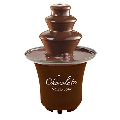  [아마존베스트]Nostalgia 8-Ounce Chocolate Fondue Fountain, Half-Pound Capacity, Easy to Assemble 3-Tiers, Perfect For Nacho Cheese, BBQ Sauce, Ranch, Liqueurs, Brown