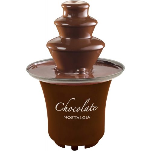  [아마존베스트]Nostalgia 8-Ounce Chocolate Fondue Fountain, Half-Pound Capacity, Easy to Assemble 3-Tiers, Perfect For Nacho Cheese, BBQ Sauce, Ranch, Liqueurs, Brown