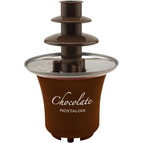  [아마존베스트]Nostalgia 8-Ounce Chocolate Fondue Fountain, Half-Pound Capacity, Easy to Assemble 3-Tiers, Perfect For Nacho Cheese, BBQ Sauce, Ranch, Liqueurs, Brown