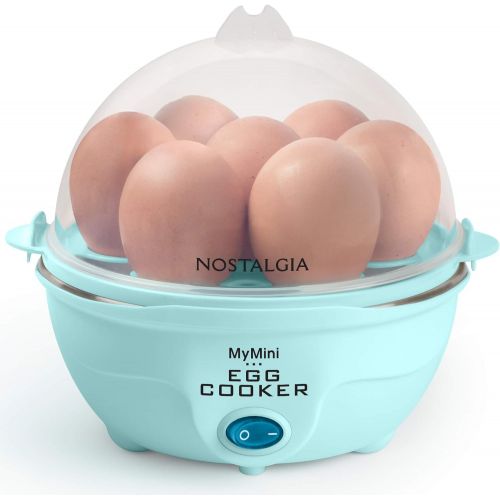  [아마존베스트]Nostalgia EC7AQ Retro Premium 7 Capacity Electric Large Hard-Boiled Egg Cooker Poached, Scrambled, Omelets, Whites, Sandwiches, With Alarm, Aqua