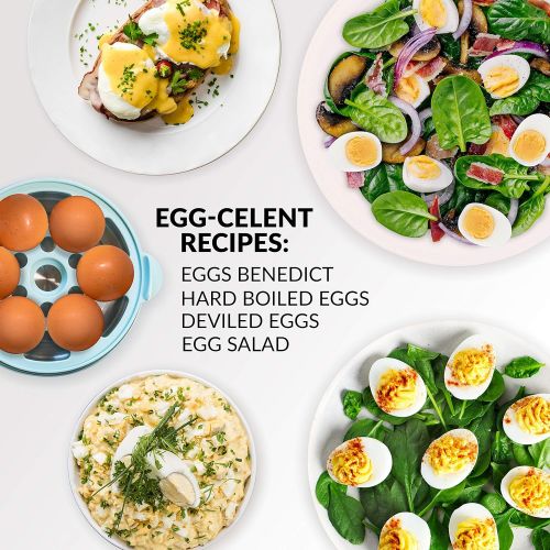  [아마존베스트]Nostalgia EC7AQ Retro Premium 7 Capacity Electric Large Hard-Boiled Egg Cooker Poached, Scrambled, Omelets, Whites, Sandwiches, With Alarm, Aqua