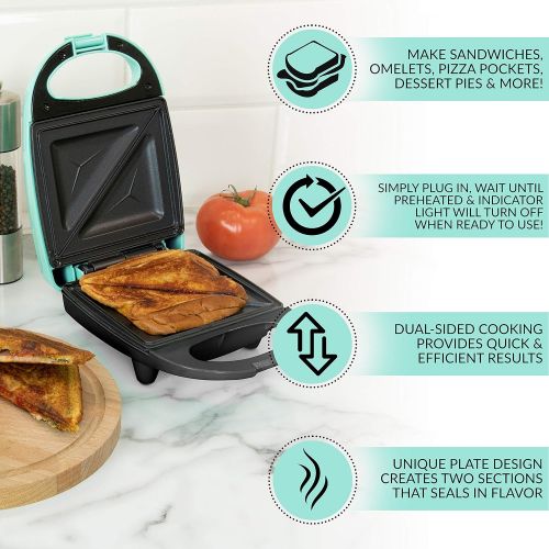  [아마존베스트]Nostalgia MSAND5MG MyMini Personal Sandwich Maker Pizza Pockets, Quesadillas, Breakfast, Paninis, Mini, Mint Green