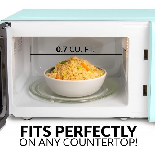  Nostalgia RMO7AQ Retro 0.7 Cubic Foot 700-Watt Countertop Microwave Oven, Aqua