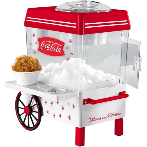  Nostalgia SCM550COKE Coca-Cola Snow Cone Maker with Premium Snow Cone Syrup Party Kit