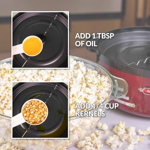  Nostalgia SP300RETRORED 6-Quart Stirring Popcorn Popper