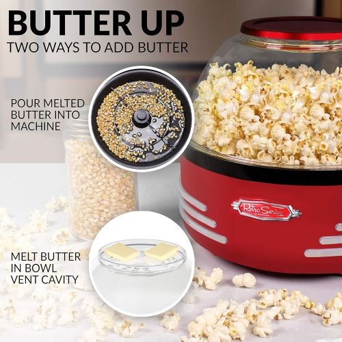  Nostalgia SP300RETRORED 6-Quart Stirring Popcorn Popper