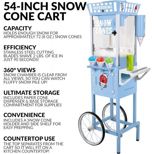  Nostalgia SCC200 Snow Cone Cart - 54 Inches Tall