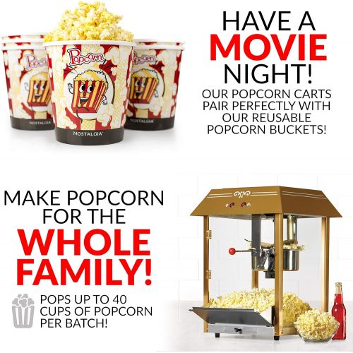  Nostalgia CCP1000RED Vintage 10-Ounce Commercial Popcorn Cart - 59 Inches Tall