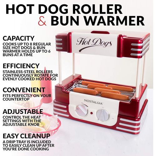  Nostalgia RHD800 Hot Dog Roller and Bun Warmer