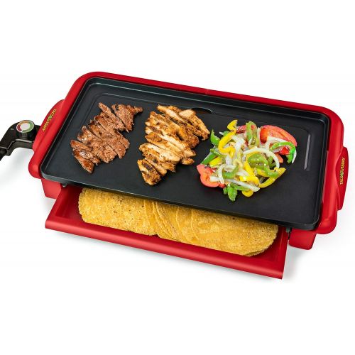  Nostalgia GD20C Copper Ceramic Non-stick Griddle with Warming Drawer