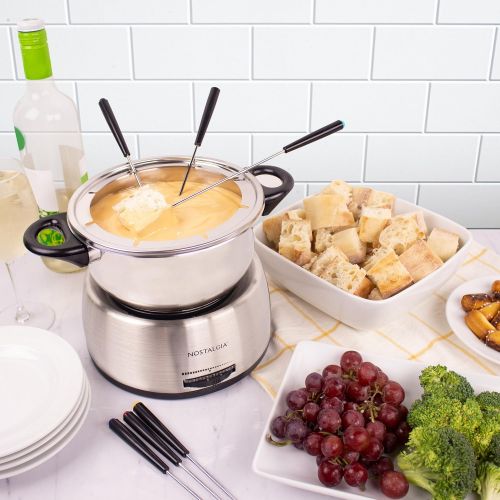  Nostalgia FPS200 6-Cup Stainless Steel Electric Fondue Pot