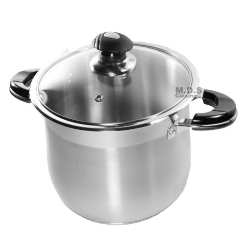  Not Specified 20Qt Stock Pot Stainless Steel Super Double Capsulated Bottom w Glass Lid