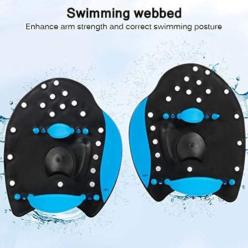  Not application Swimming Fins Hand Webbed Flippers, Professional Swimming Paddles Swimming Strokes Practice Correction Adjustable Webbed Gloves Hand Paddles for Adult Children