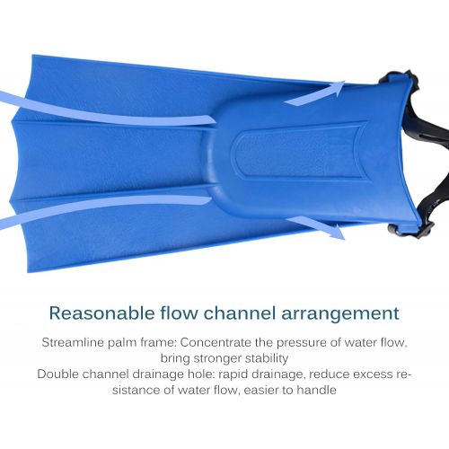  Not application No application Swimming Fins TPR Snorkeling Foot Flippers Comfortable Portable Adjustable Diving Fins for Adult Beginner Swimming, Blue